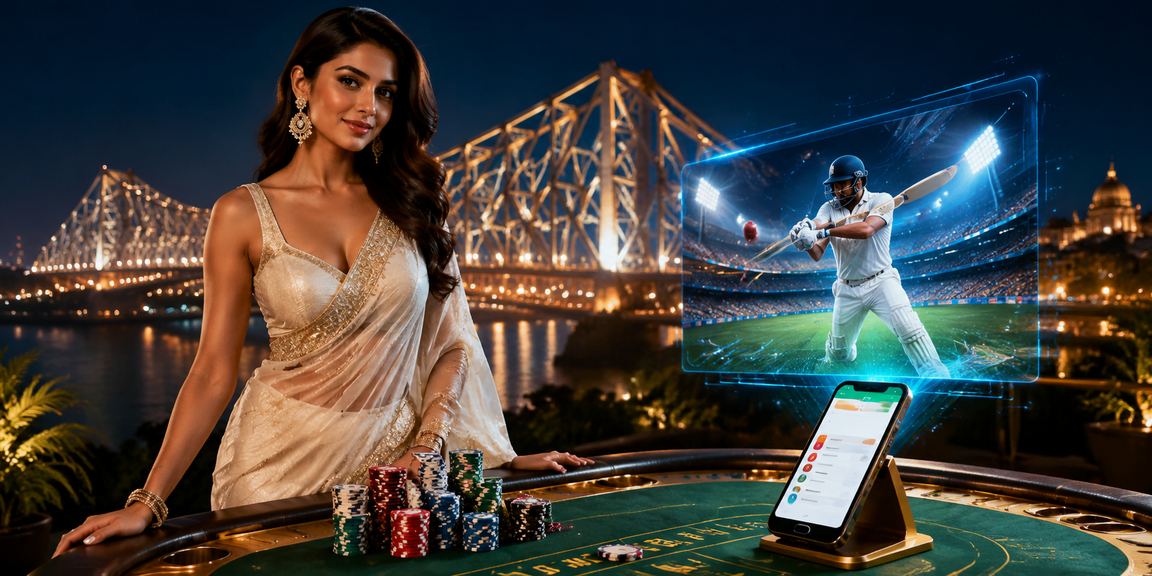 Indian player enjoying cricket betting on mobile in Kolkata